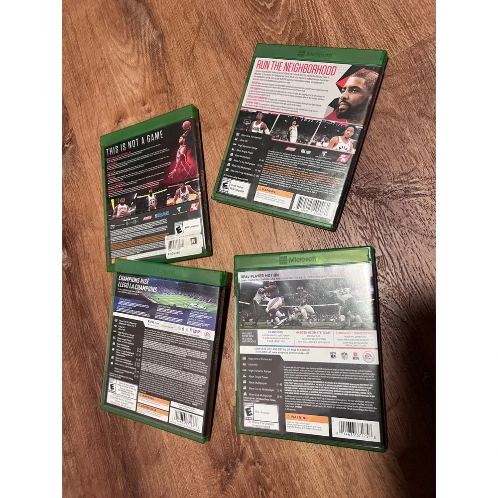 Microsoft Xbox One Sports Game Bundle NBA 2K17 2K18 FIFA 19 Madden 19 Excellent